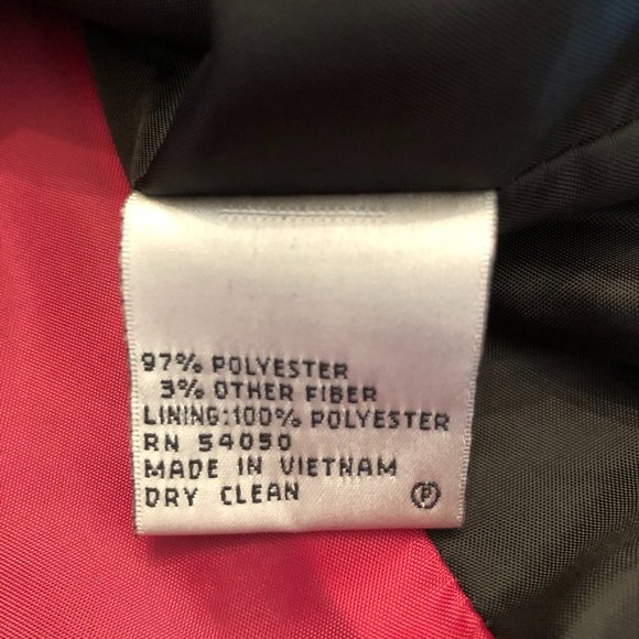 Le Suit Black Pinstripe Pants Suit with Red Lining - Picture 3 of 7